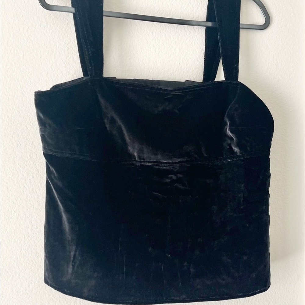 Anthropologie Pilcro Flyaway Black Velvet Top